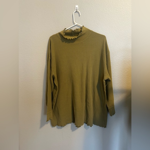 J. Jill Green Waffle Knit Tunic Blouse - Picture 4 of 5